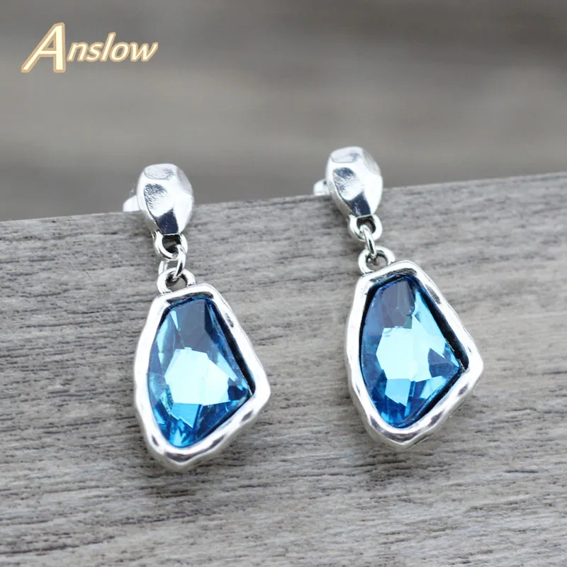 Anslow Fashion Jewelry Retro Charms Women Female Drop Irregular Crystal Earrings Original Design Earring For Wedding LOW0148AE