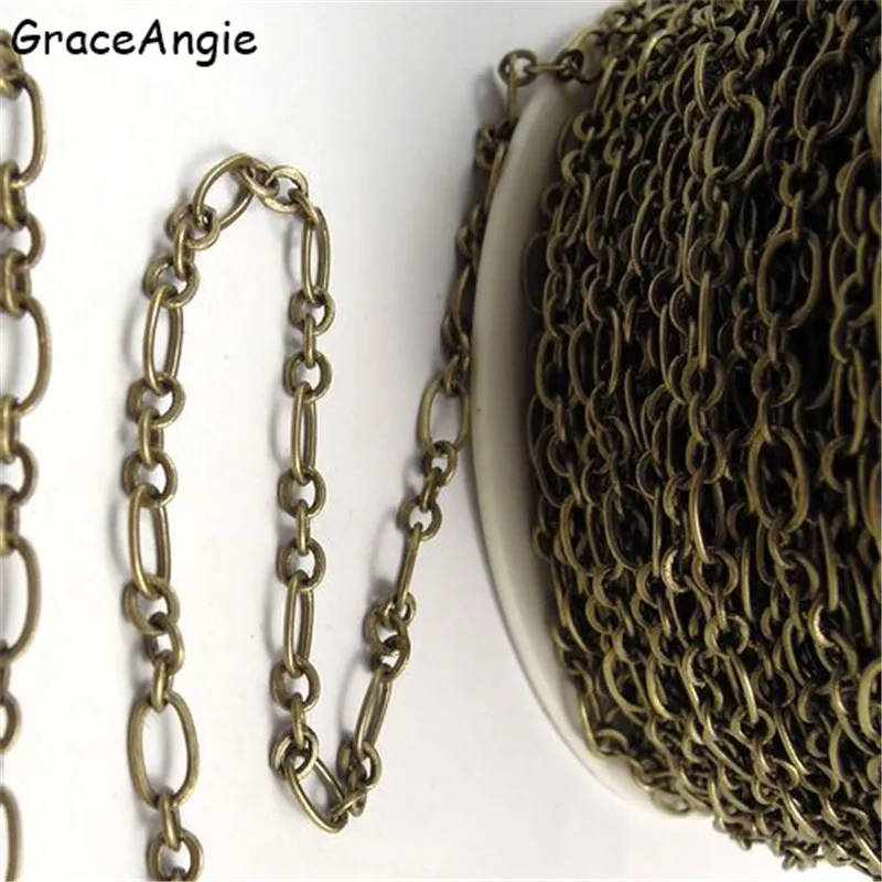 1Meter Bohemia Antique Bronze Silver Color Chain For Bracelet Handmade Jewelry Chains Necklace Chain Necklaces Women Vintage DIY