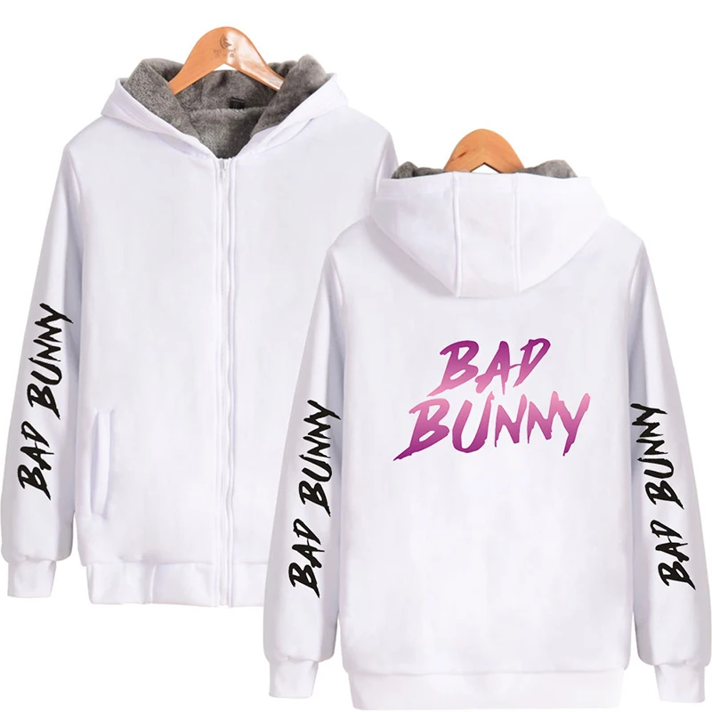 Funny Bunny Rabbit Men Women Zipper Hoodies Jackets Tops Thicker Fleece Pocket Long Sleeve Hip Hop Hoodie Sweatshirts Streetwear