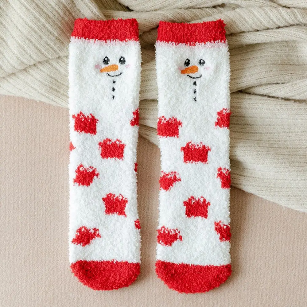 

Breathable Middle Tube Duck Deer Santa Fashion Design Women Socks Christmas Hosiery Coral Fleece Socks Floor Socks