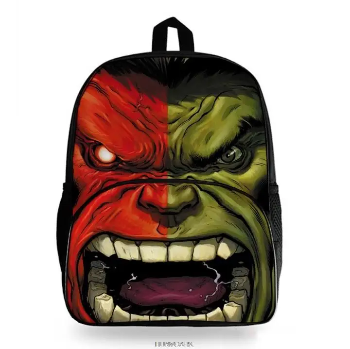 3D Print Children School Bags Kids Hulk Teenager Boys Girls School Backpack 16inch Primary Mochilas