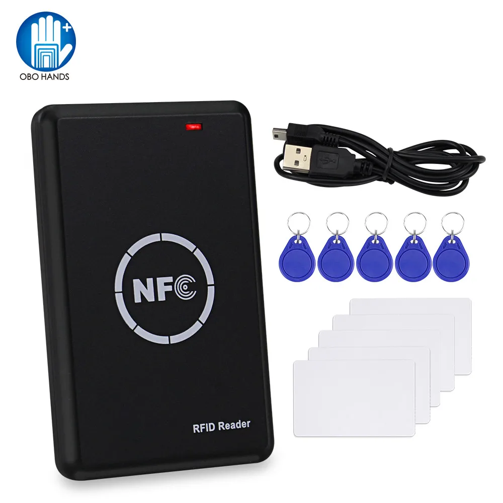 NFC Smart Card Reader Writer RFID Copier / Duplicator 125KHz 13.56MHz USB Programmer Key fobs Card ID IC EM UID EM4305 T5577 Tag