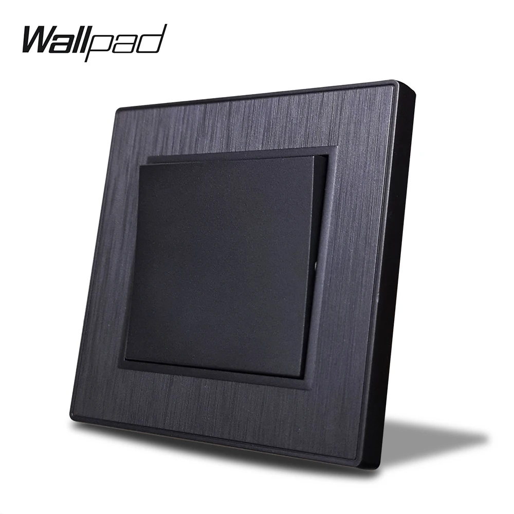 Wallpad S6 Black Silver Gold 1 Gang 1 Way Wall Light Switch Electric Power Rocker Switch Brushed PC