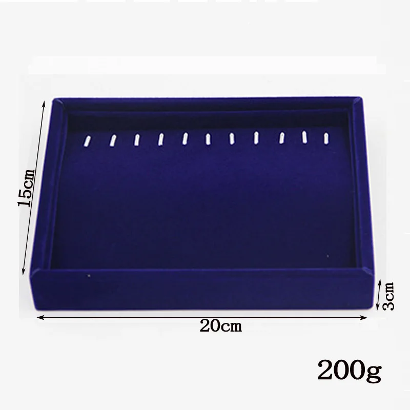 Caja organizadora de joyería, cajón de almacenamiento de 9 opciones, de terciopelo suave azul, para joyería, pendientes, collares, colgantes,