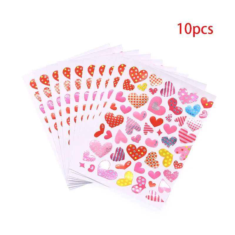 10pcs Many Stars Children's Gold-plated Award Glitter Sticker Mother Teacher Praise Label Award Five-pointed Star Love Sticker