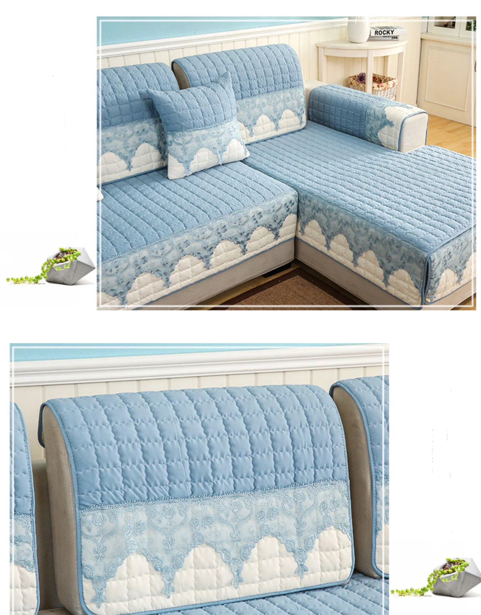 

Thick plush sofa cover warm non-slip sliding cover seat sofa cover lace side sofa towel living room decoration