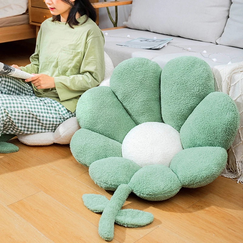 Cute Flower Cushion Soft Sofa Throw Pillows Home Decor Office Chair Lumbar Sitting Cushions for Kids Friends Christmas Gift