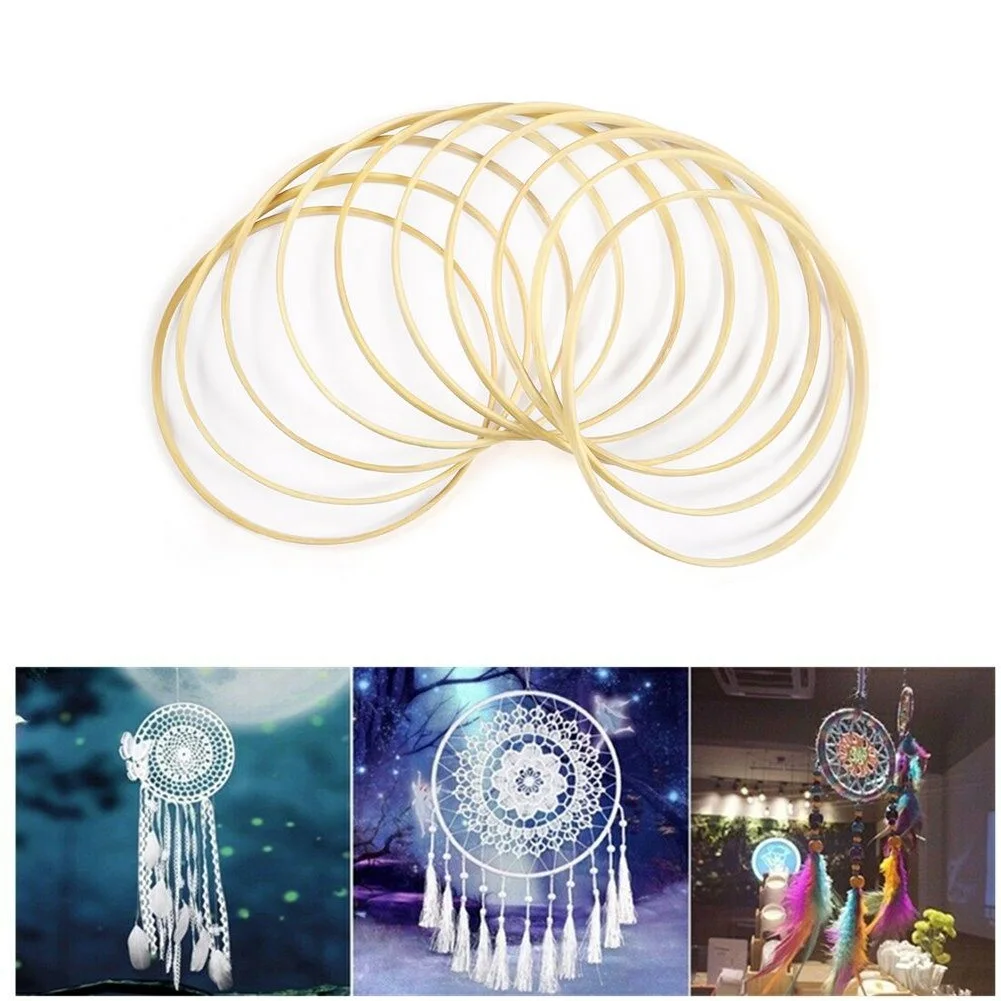 

10pcs 15cm/20cm/23cm/26cm Wooden Bamboo Hoop Craft Hoop Diameter Dream Catcher Circle Hoop Dream Catcher Circle Hoop Tools