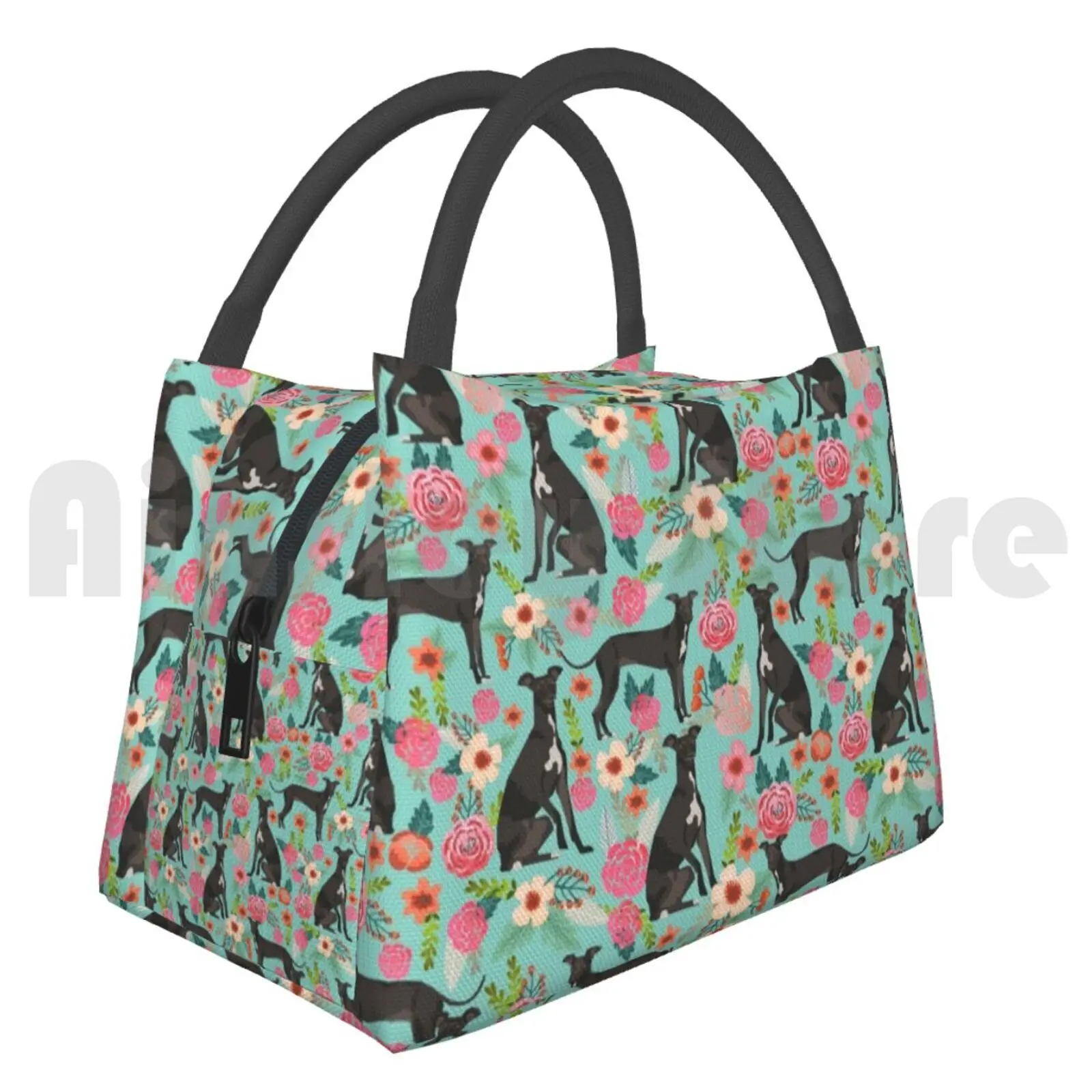 

Cooler Lunch Bag Picnic Bag Italian Greyhound Pet Friendly Pet Portraits Dog Art Custom Dog Breeds Floral Dog Pattern By