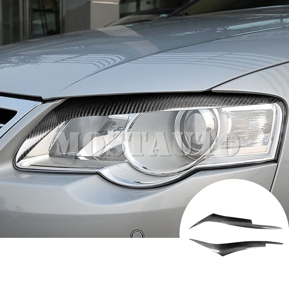 

For Volkswagen VW Passat B6 R36 Real Carbon Fiber Exterior Headlight Cover Eyelid Eyebrow Trim 2005-2010 Car Accessories
