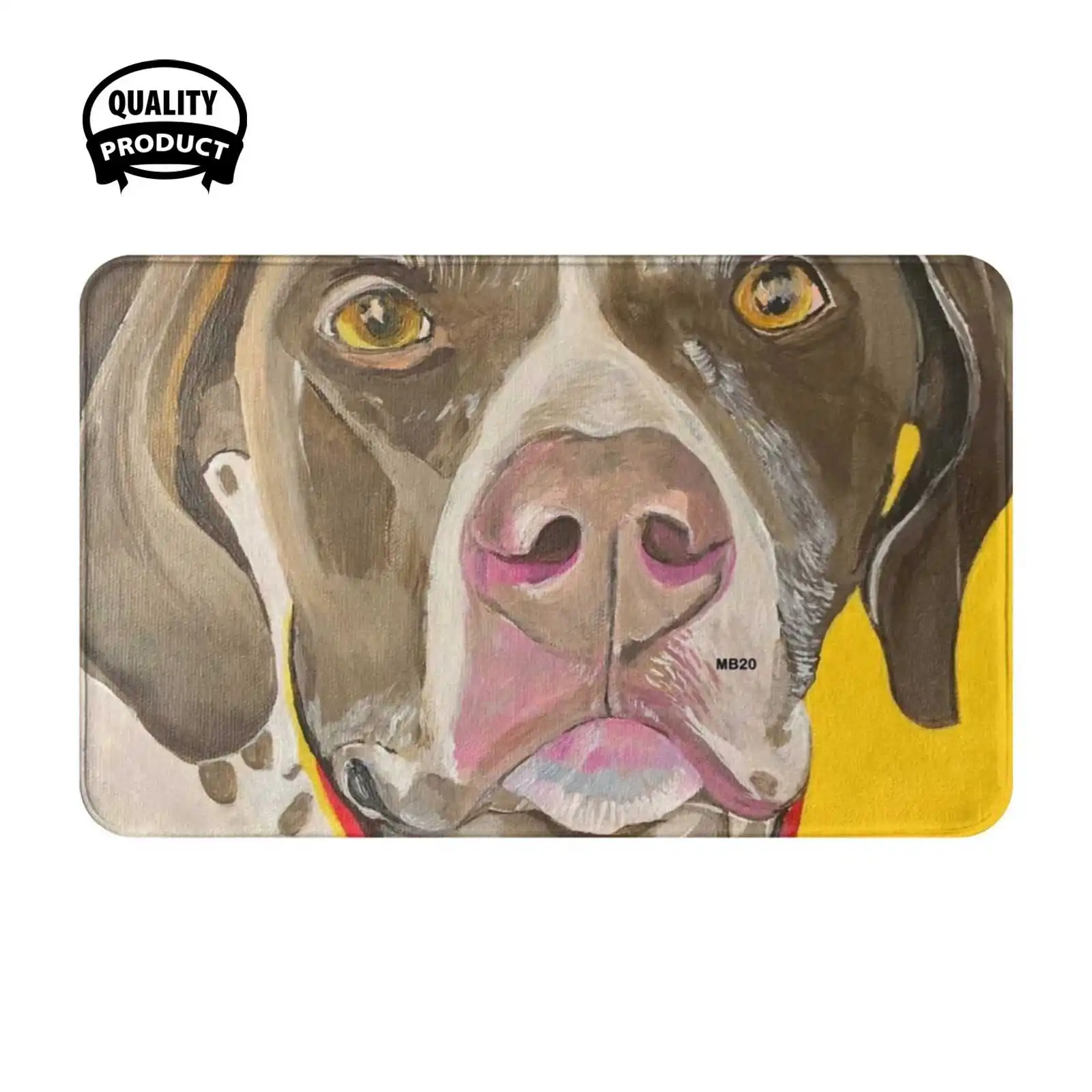 German Shorthaired Pointer Yellow Soft Cushion Home Carpet Door Mat Car Rug German Shorthair Pointer Art German Short Haired