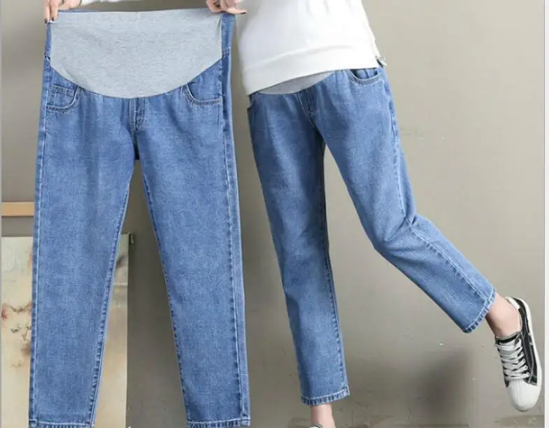 

New Autumn winter Length pantStretch Keep warm Denim Maternity Jeans Fashion Trousers Clothes for Pregnant Women Pregnancy Pants