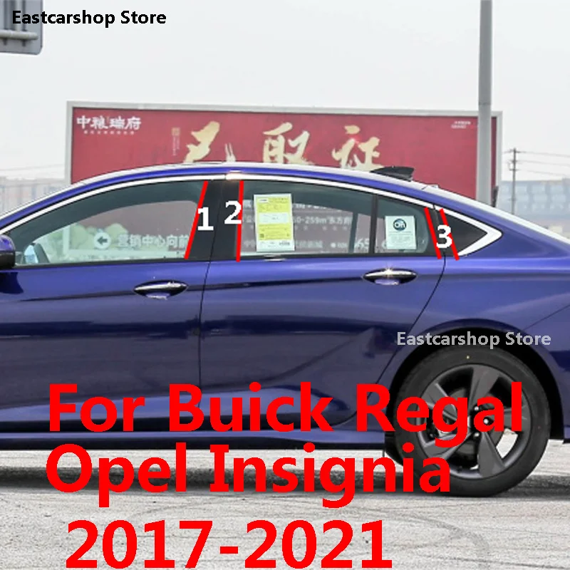 

For Buick Regal Opel Insignia 2021 2020 2019 2018 2017 Car Middle Column PC Window Trims Decoration B C Pillar Strip Sticker