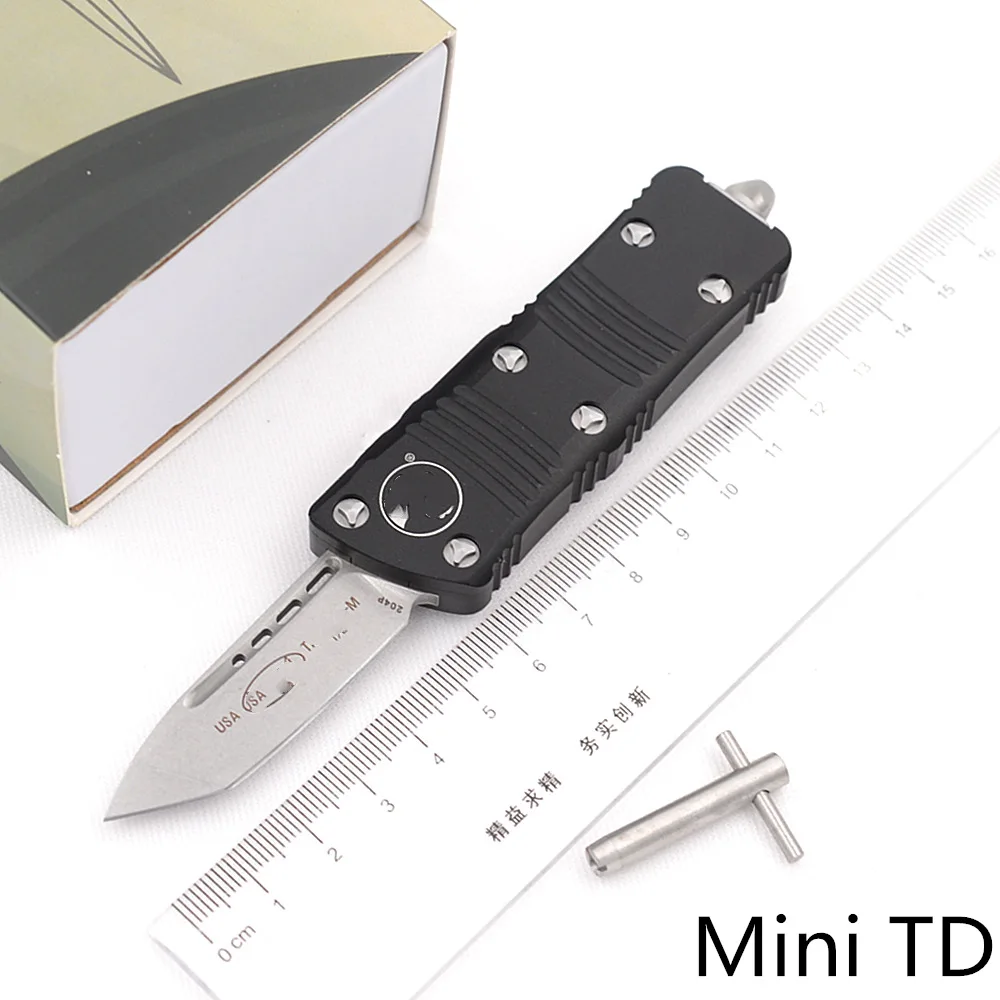 

New Mark 204P Blade Mini TD Damascus / Aluminium handle Survival EDC camping hunting outdoor kitchen Tool Key Utility knife