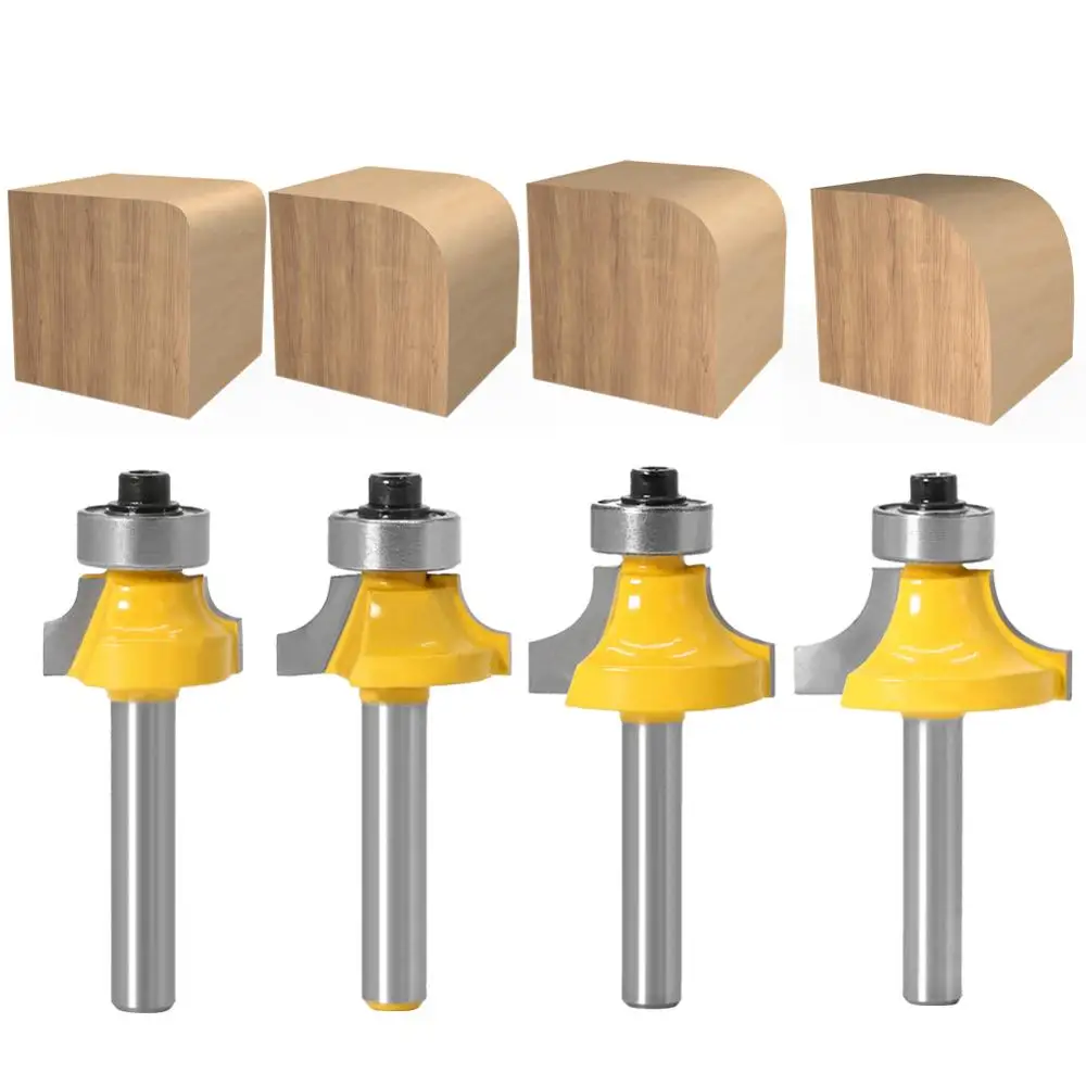 Round Over Router Bit com rolamento, Fresa para madeira, Carboneto de tungstênio, Canto, 6mm Shank, Carpintaria, 1Pc