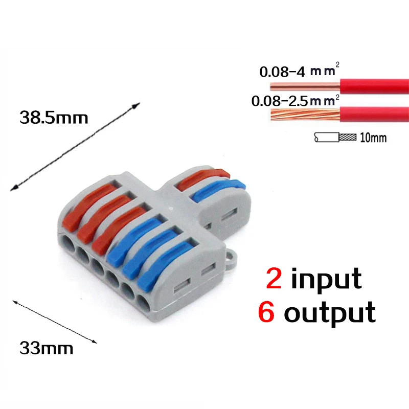 Wire Connector SPL-42 62 82 Universal Compact Splitter Lamp Wiring Cable Connector Push-in Conductor Terminal Block
