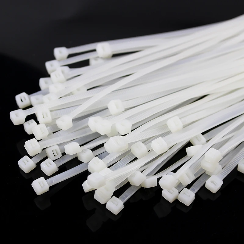 100pcs/bag Plastic Reusable Cable Ties 5/8series Nylon Self-locking Plastic Nylon Cable Tie Set White Zip Wraps Strap