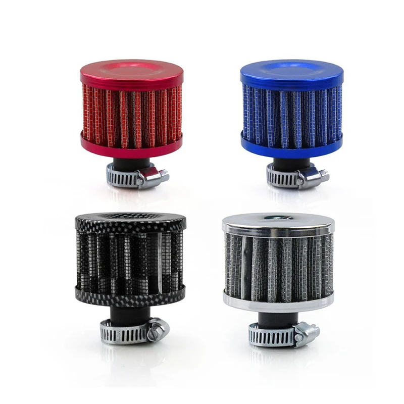 Filtro de entrada de aire frío de aceite de coche Universal de 12mm, cárter de ventilación, filtro de aire personalizado de alto flujo para motocicleta, Mini filtros de ventilación para coche