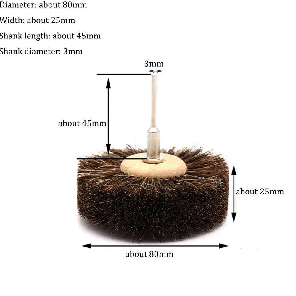 80Mm Sisal/ม้าผมแปรงลวดแปรงล้อ1/8 ''Shank สำหรับ Dremel โรตารี่