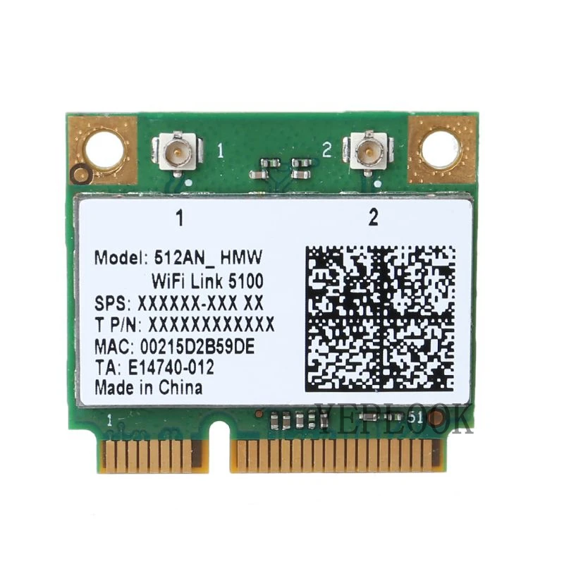 WiFi Card 512ANHMW WiFi Link 5100 300Mbps Dual Band 2.4G/5Ghz 802.11n Mini PCIe Half Network Card