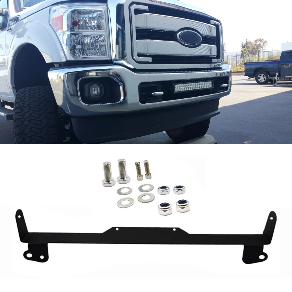 Front Hidden Bumper Grillle Fog Light Mounting Bracket For 22 inches LED Light Bar Fit 2011-2016 F250 F350 F450 Super Duty