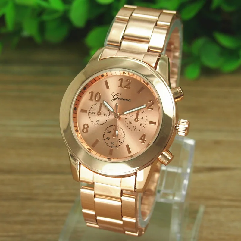 Nice Vogue Ladies Watch High Quality Stainless Steel Quartz Wrist Watch Vogue Watch Womens Rose Gold Watches Ladie Watch Clock