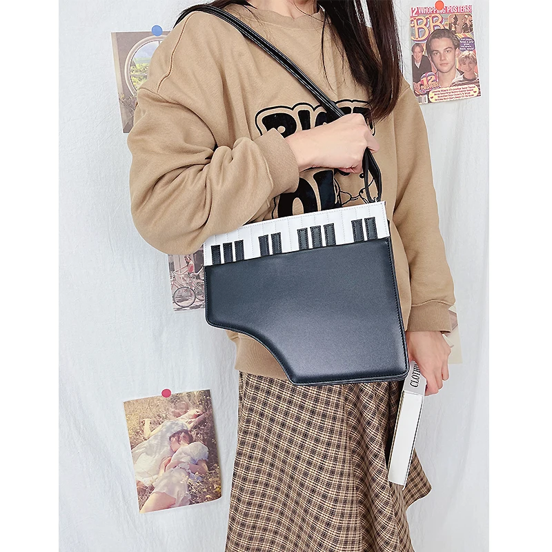 Vintage Piano Shaped Purses and Handbags for Women Lolita Shoulder Bag Young Girls Kawaii Crossbody Bag Female Messenger Bag