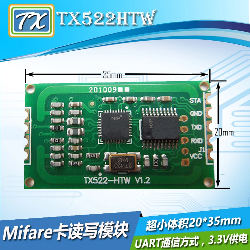 TX522HTW RC522 RFIDMifare1 Radio Frequency Access Control System Reader Accessories Read and Write Card Reader Module