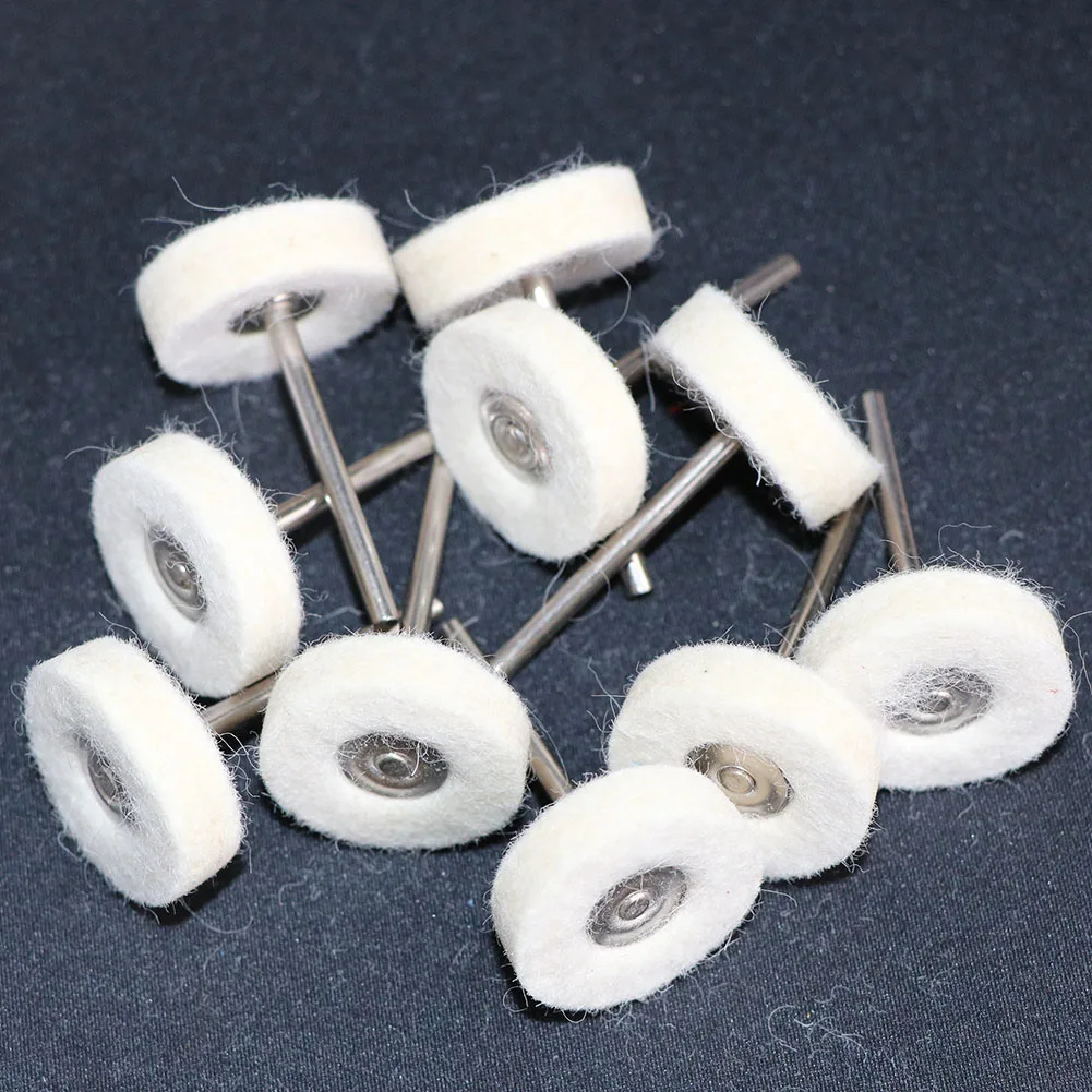 1 Zoll 10 Stück Drehbürste Schleifen Polieren Polieren Schleifscheibenbürste für Drehwerkzeuge 25 mm rundes Wollfilzzubehör – Detail 6