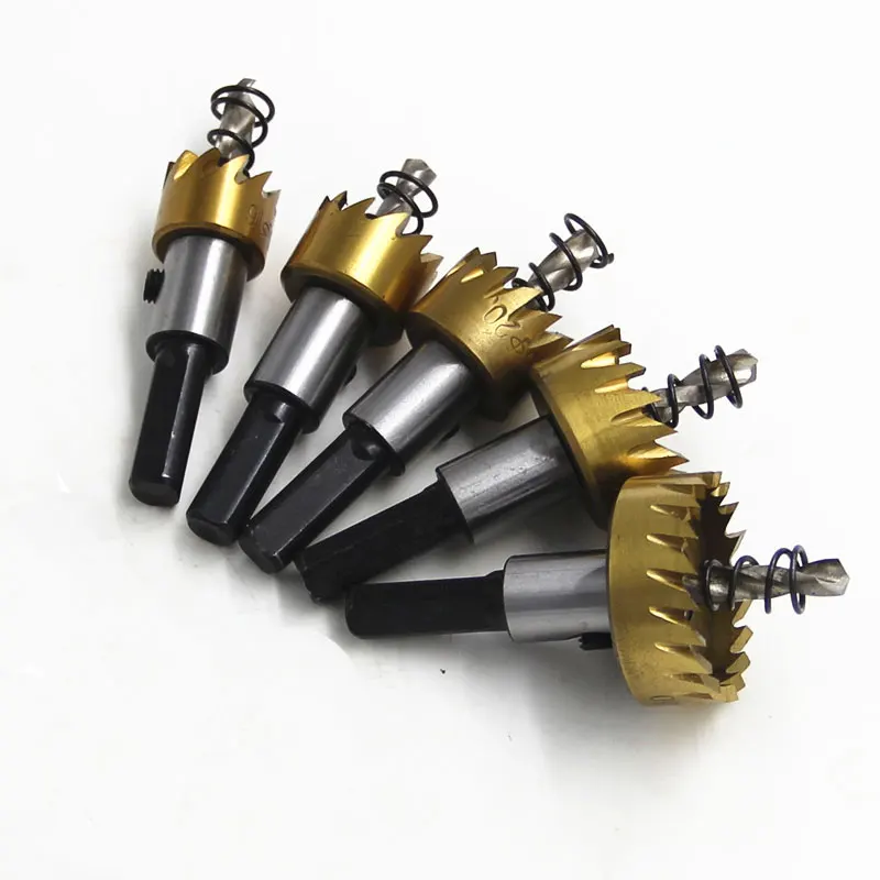 5Pcs Carbide Tip HSS Drill Bit Hole Saw Set Stainless Steel Metal Alloy 16/18.5/20/25/30mm Woodworking Tools