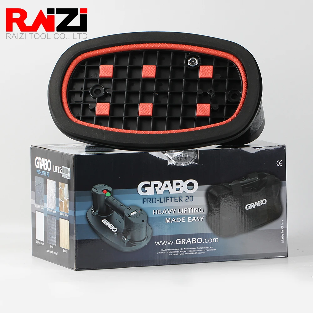 Raizi Grabo Pro ventosa elettrica con sensore di pressione digitale due batterie per strumento di aspirazione per piastrelle in vetro granito muro a secco in legno