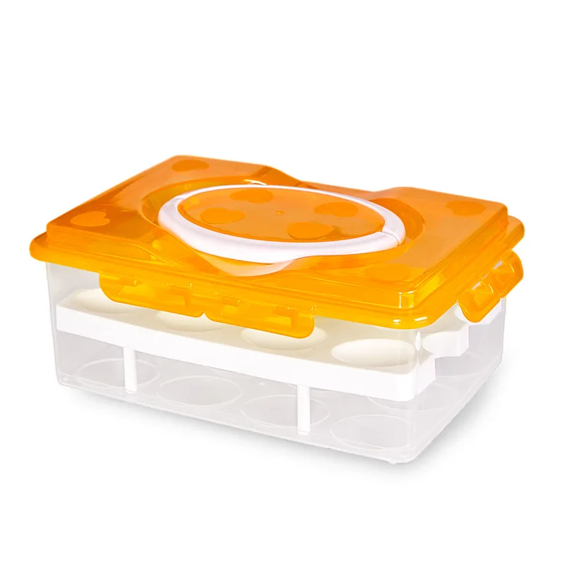 24 Grid Egg Storage Box Food Crisper Container Organizer Convenient Double Layer Plastic Boxs Multifunctional Kitchen Products