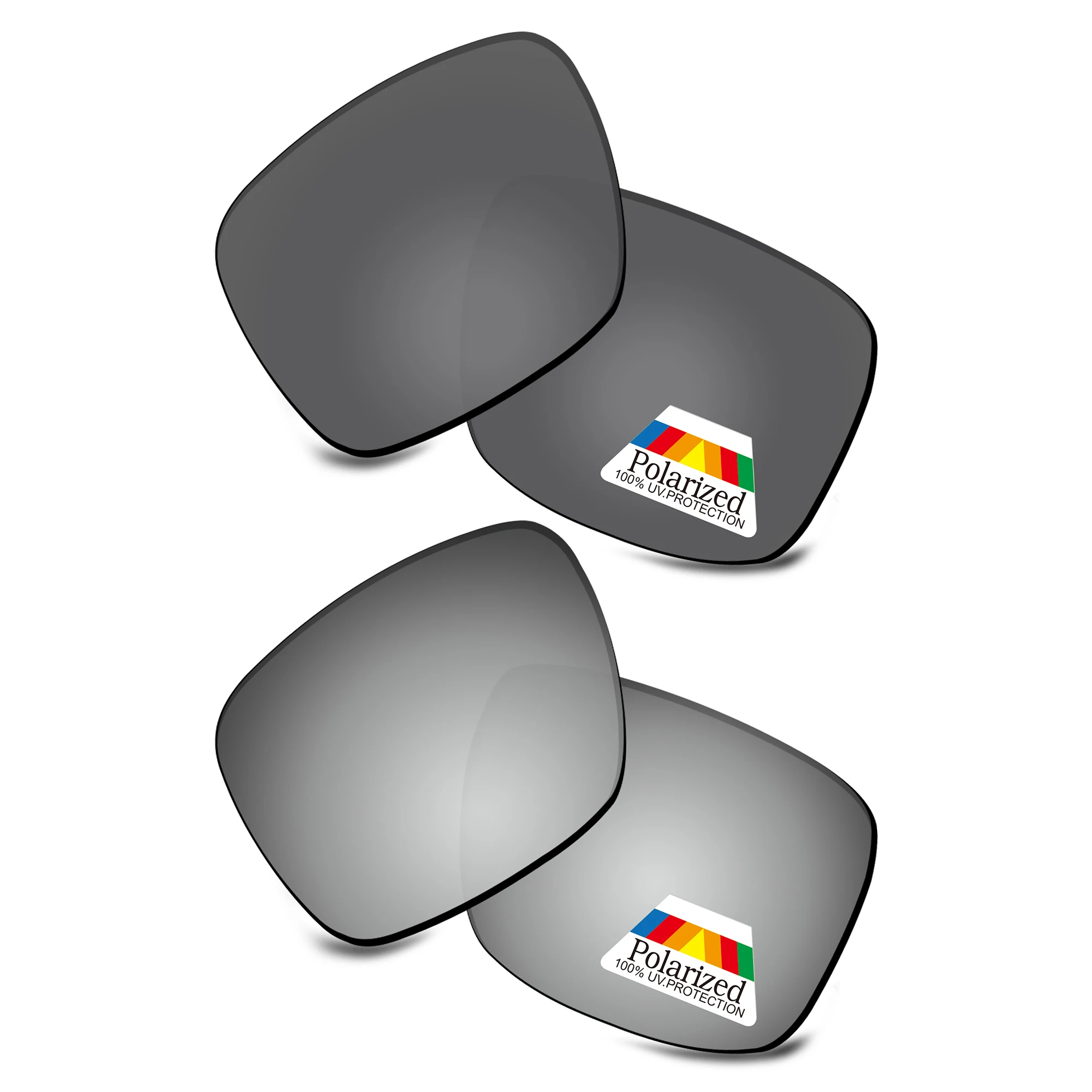 Bwake 2 Pairs Black & Silver Polarized Replacement Lenses for-Oakley TwoFace OO9189 Sunglasses Frame