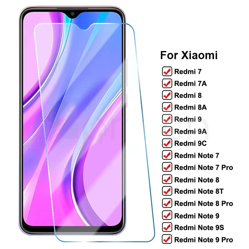 Protection Glass For Xiaomi Vidro Redmi 9 9A 9C 8 8A 7 7A Tempered Screen Protector Redmi Note 7 8 8T 9S 9 Pro Safety Glass Film