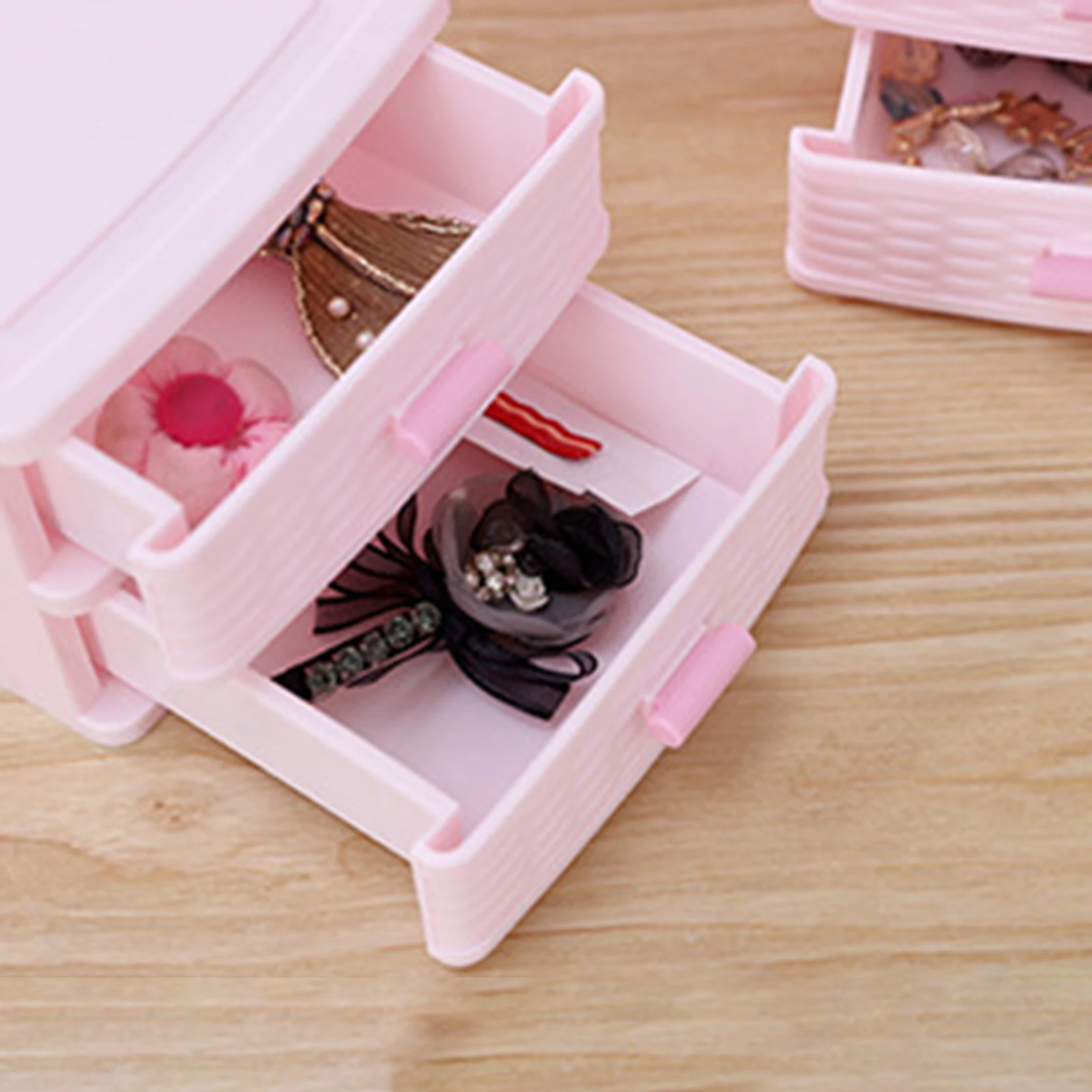 Mini Multi-Layer Desktop Drawer Style Storage Box Plastic Cosmetics Jewelry Case Jewelry Organizer Large High Capacity Storage