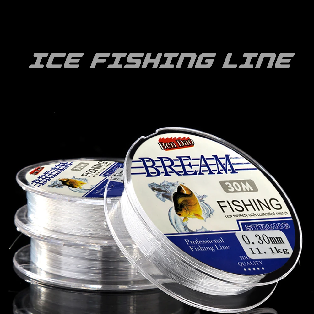 30M Ice Fishing Line Super Strong Monofilament Nylon Winter Bream Saltwater Fishing-Line Japan Low Memory Carp Line 0.08-0.30mm