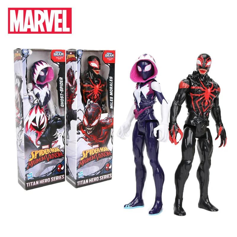 30CM Marvel Toys Spider-man Maximum Venom Titan Hero Series GHOST-SPIDER Miles Morales PVC Action Figure Superhero Spiderman