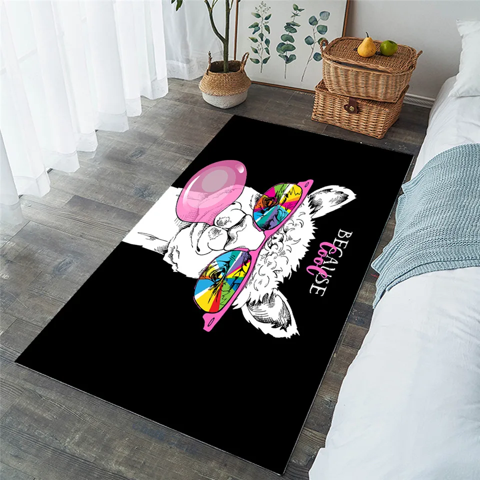 BeddingOutlet Llama Large Carpets for Living Room Unicorn Kids Play Floor Mat Cartoon Cute Alpaca Area Rug for Girls 152x244cm