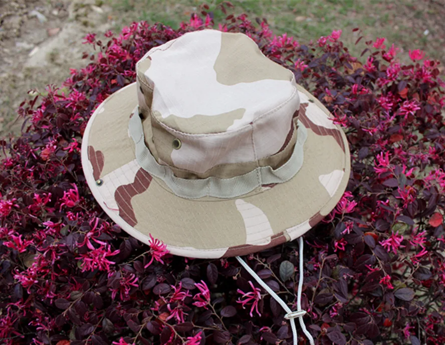 Bucket Hat Boonie Hunting Fishing Outdoor Cap Wide Brim Military Unisex Sun Camo Sports Hats