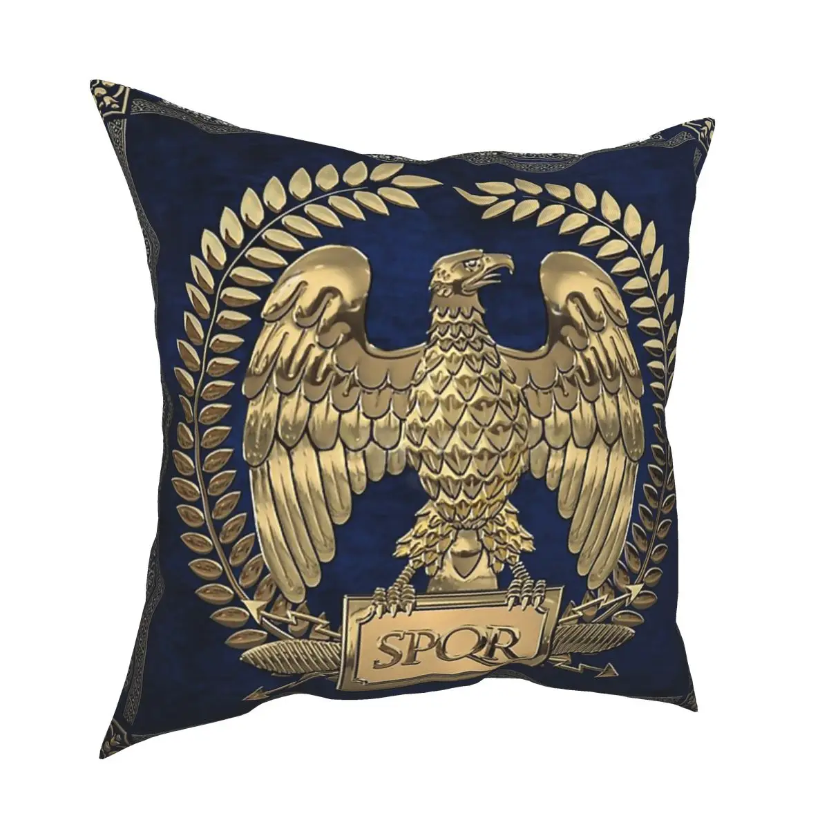 Roman Empire Gold Imperial Eagle Pillowcover Home Decorative SPQR Cushion Cover Throw Pillow for Living Room Double-sided