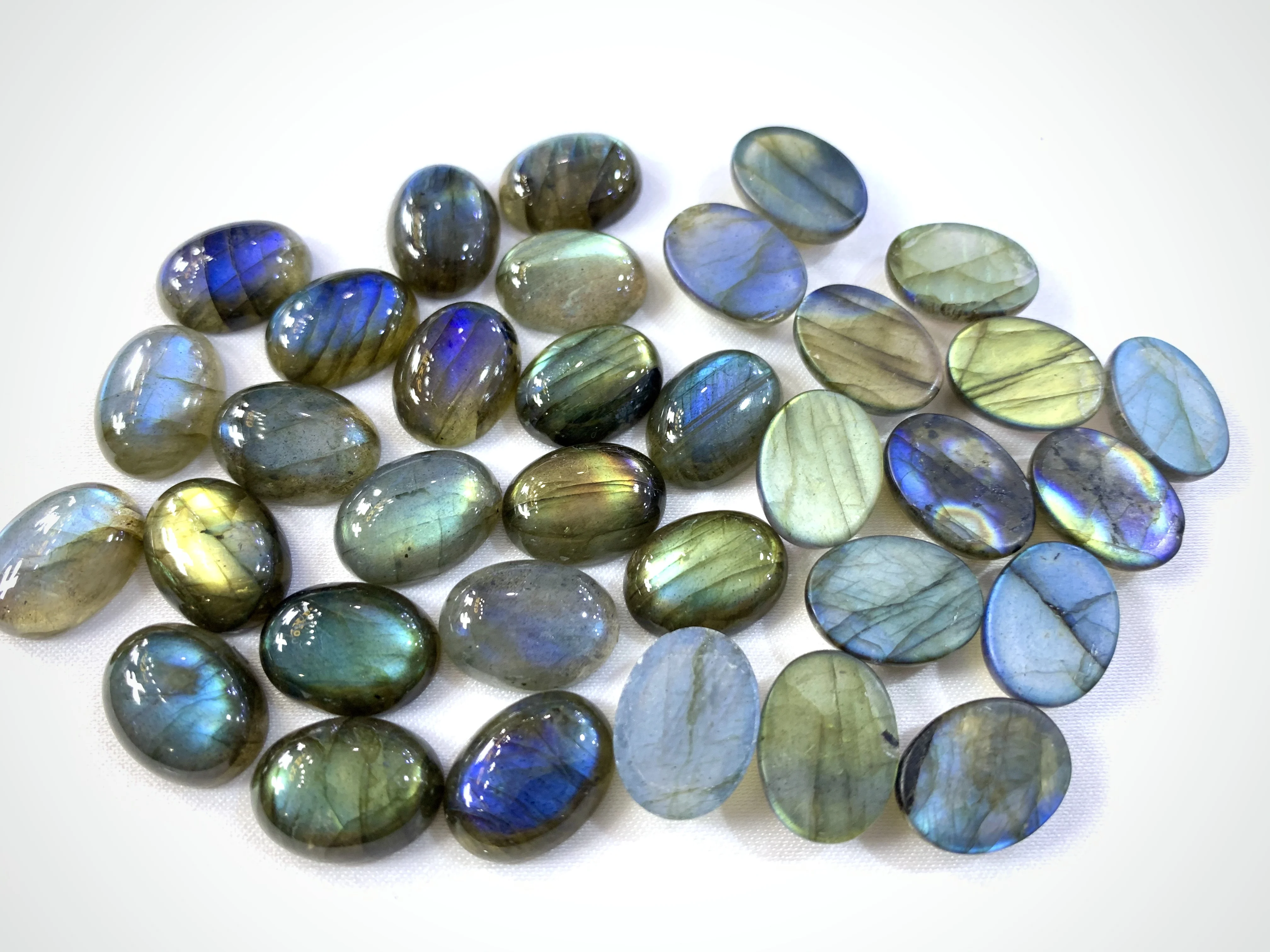 Natural Labradorite Cabochon Gemstone CAB 13x18mm 12x16mm Oval 3pcs/lot DIY Jewelry Accessories Genuine Stone