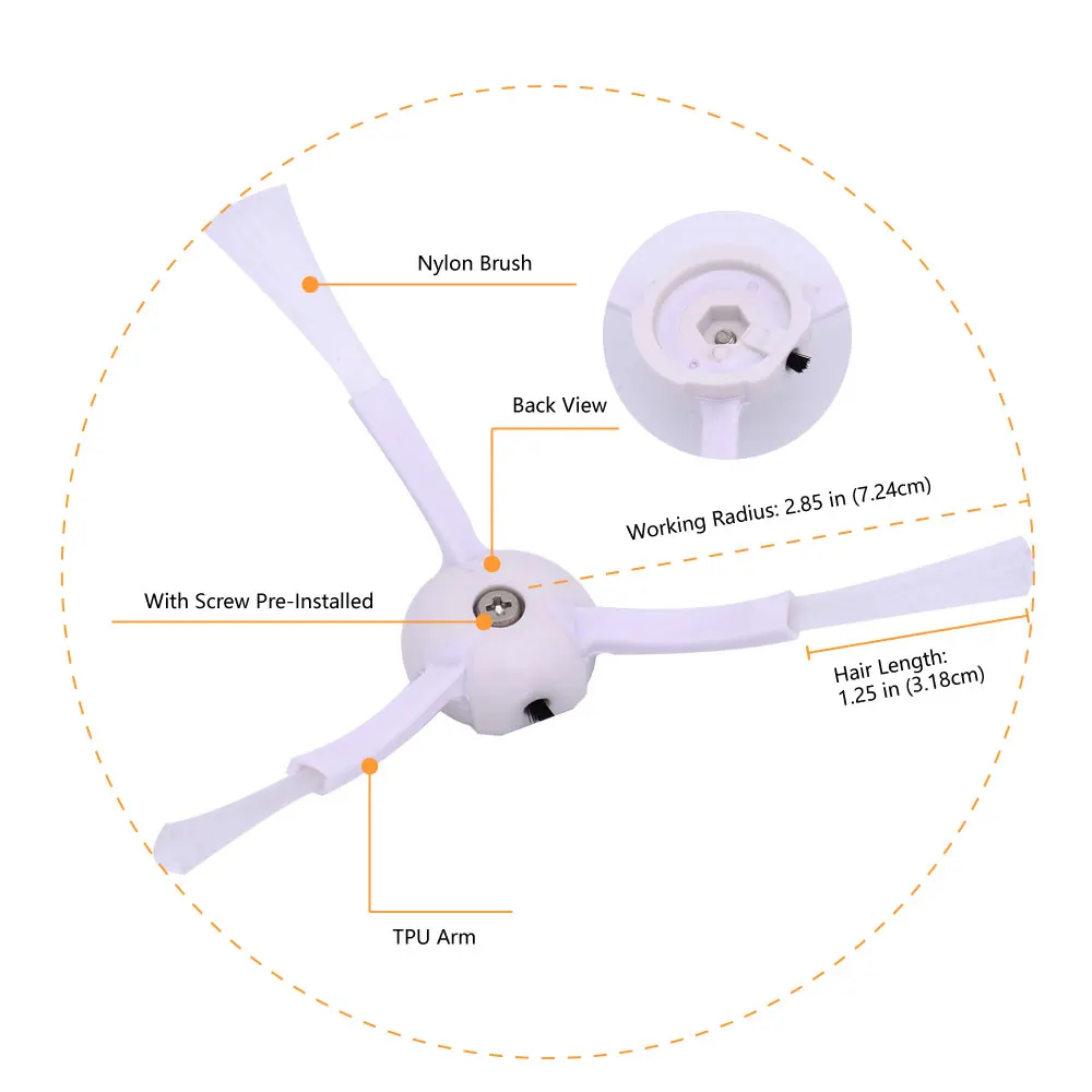 Filter Side Brush Mop Wheel Tire Compatible with XIAOMI 1/1S ROBOROCK S50 S55 S6 MAXV Pure S4 E4 E35 E25 E2 Vacuum Cleaner Parts