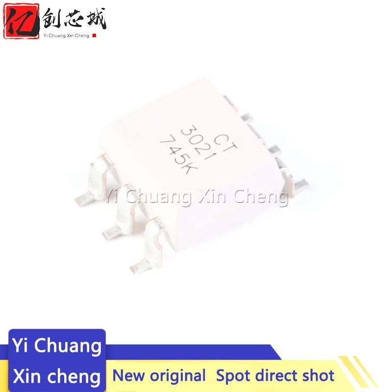 10PCS New original CT3021(S)(T1)  SMD-6 Patch Optocoupler Compatible With MOC3021 Coupler