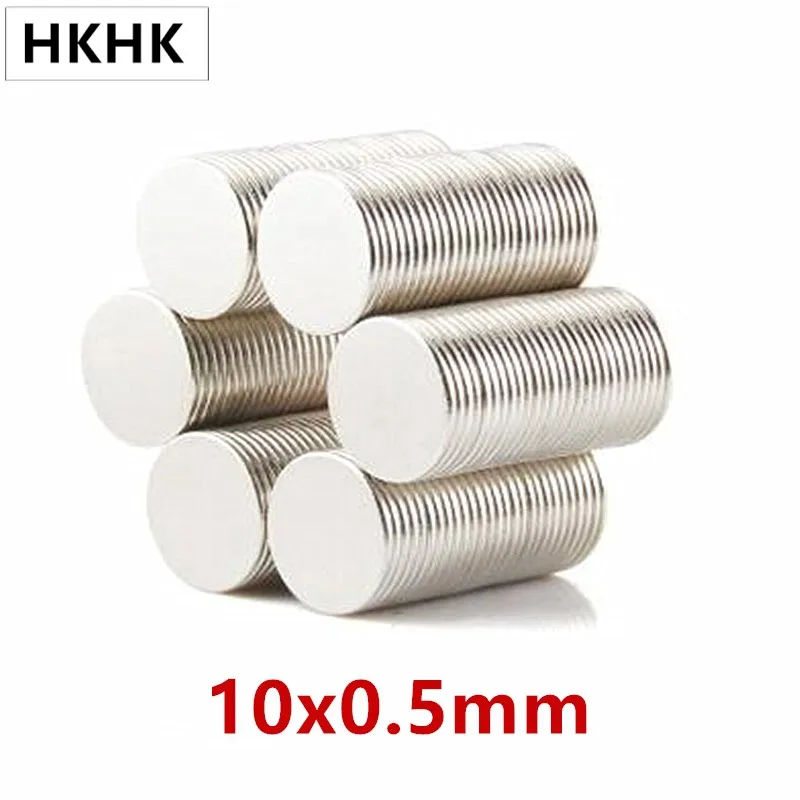 100p/lot Disk Magnet 10mm x 0.5mm N52 Strong magnet 10x0.5 mm NdFeB Rare Earth Neodymium magnet 0.5mm thin Magnets for speaker