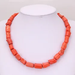 4ujewelry 9-11 mm 18 Inches Nigerian Wedding Jewelry Orange Nature Coral Beads Jewelry Necklace 2023