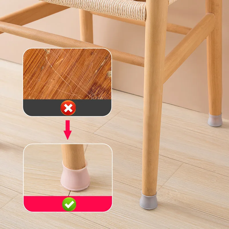 8/16PCS Table Chair Leg Silicone Cap Pad Protection Table Feet Cover Floor Protector Non-slip Table Chair Rubber Feet Pad