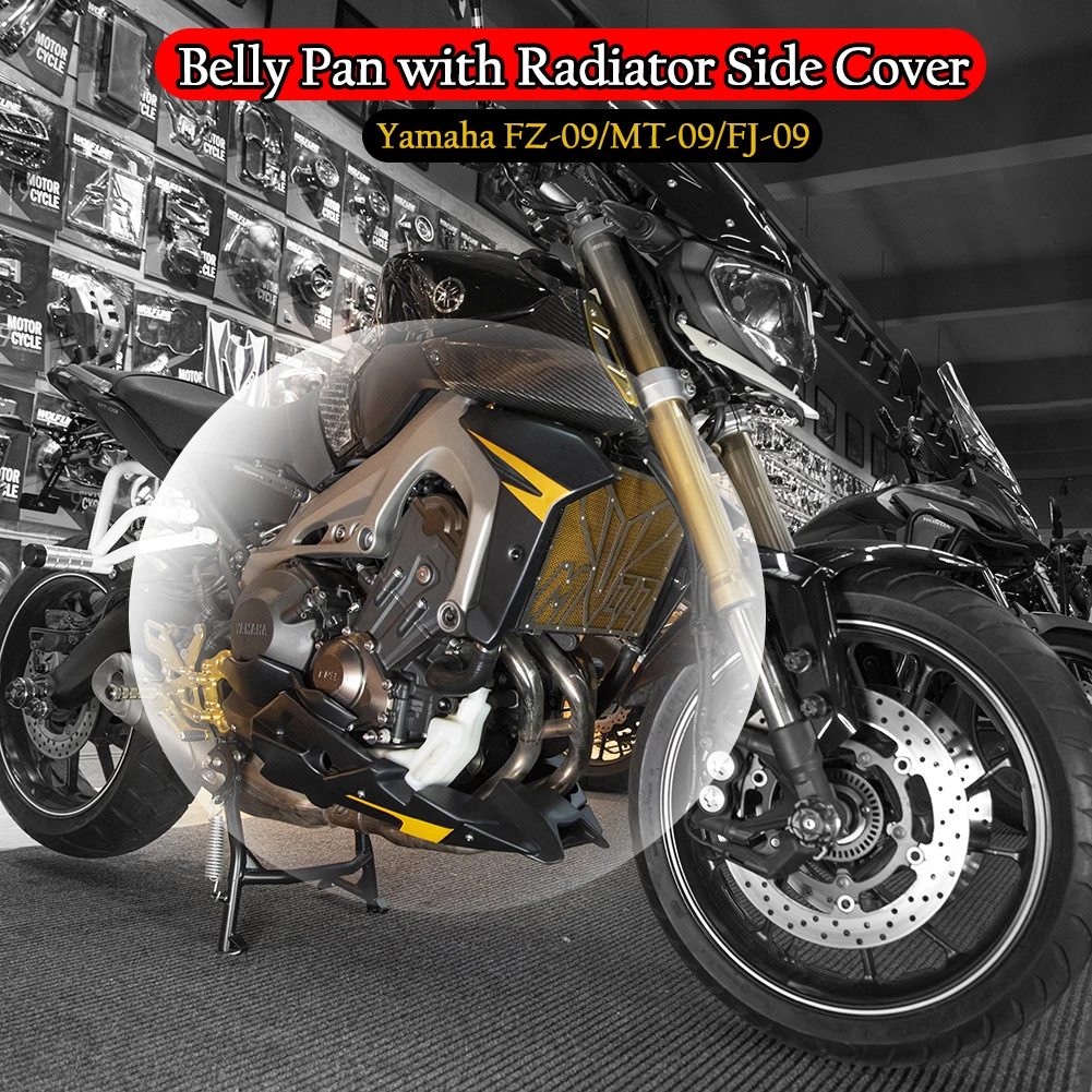 MT 09 Bellypan Engine Spoiler with Radiator Side Panel Protector Cover Fairing for 2014-2016 Yamaha MT09 FZ09 FJ-09 For  FZ-09