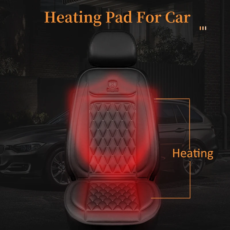 Karcle 12V-24V Heated Car Seat Cushion Heating Pad Universal Automobile Cover Car Seat Heater Protector For Winter