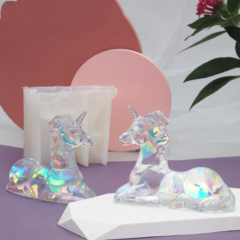 Molde de resina de caballo DIY, molde de yeso de aromaterapia epoxi de cristal con pegamento AB de caballo para Decoración