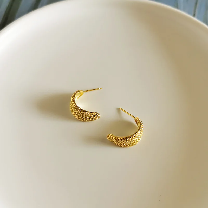 925 Sterling Silver Creative Snakeskin Pattern Stud Earrings Women Trendy Personality Party Jewelry Accessories Girlfriend Gifts